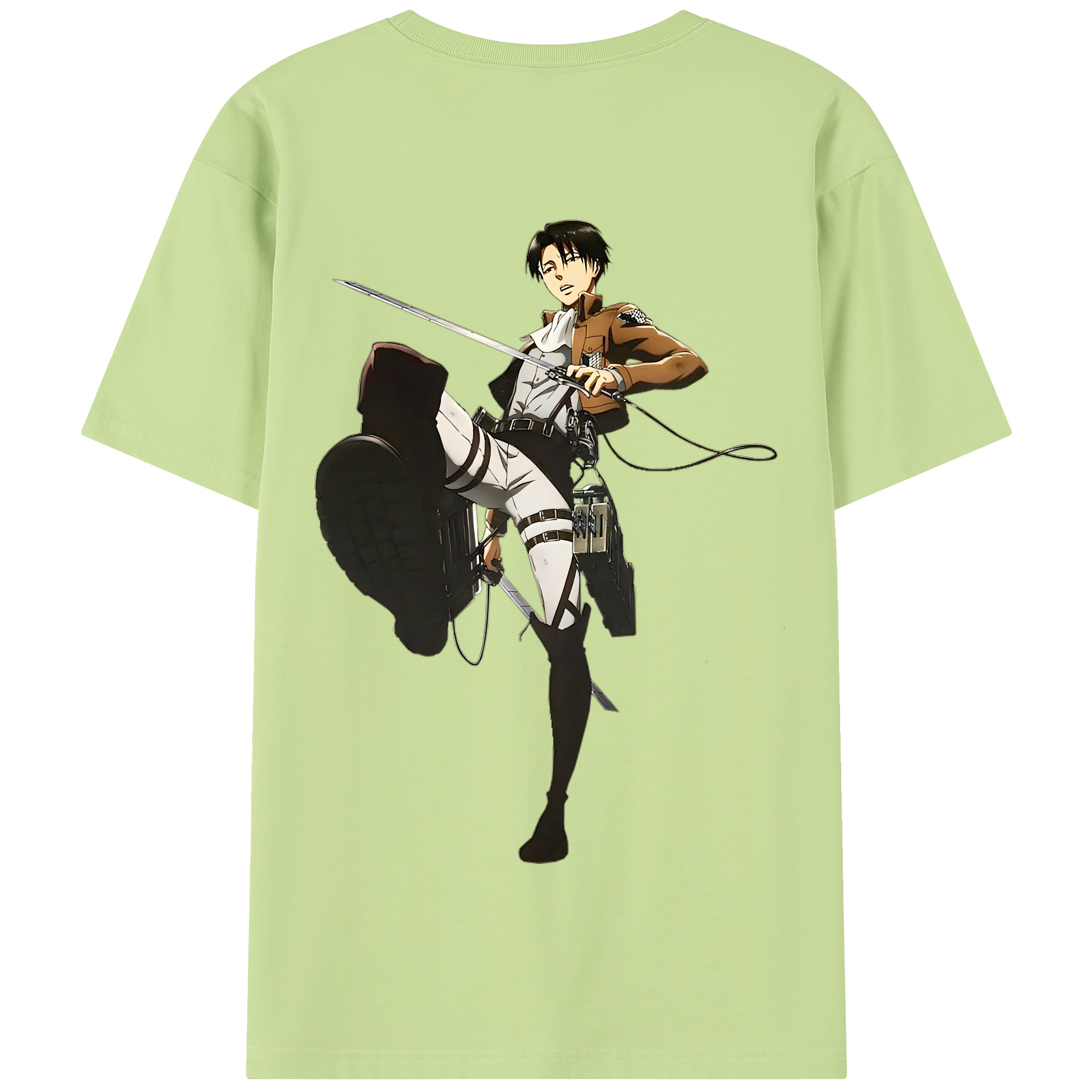 （画像用） 進撃の巨人 リヴァイ·アッカーマン Attack on Titan Levi Ackerman 綿100％半袖Tシャツ（背面プリント）